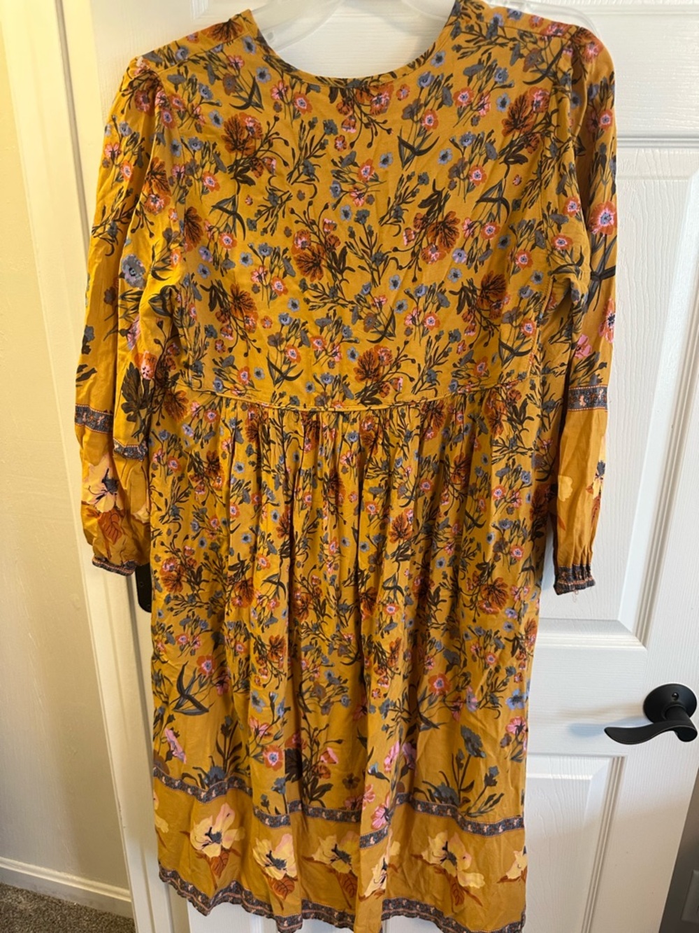 Mustard Floral Boho Tassel Dress - Picture 4 of 4